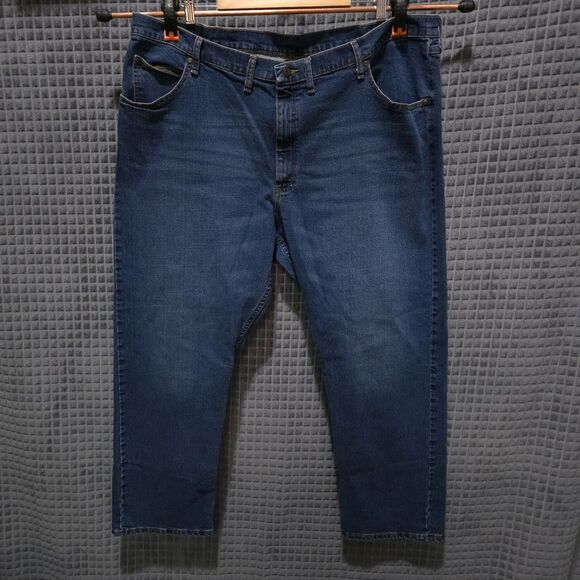 Bootcut High Rise Jeans 46x30 Mens Relaxed Medium Wash Stretch Comfort Western - Picture 1 of 15